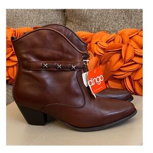 ❣️🆕Dingo Brown Leather Braided Detail Heeled Western Boots❣️